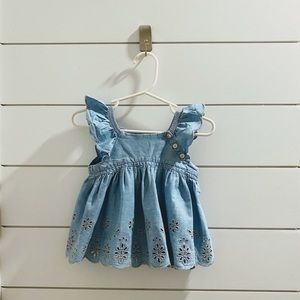 Baby Gap Chambray Eyelet Peplum Top